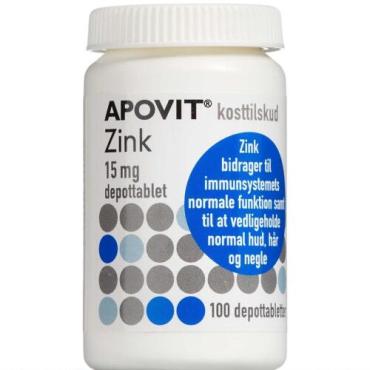 Apovit Zink 15mg Depottabletter 100.stk