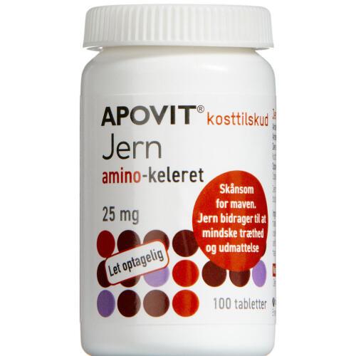 Apovit Jern Amino-keleret 25 mg 100 stk.