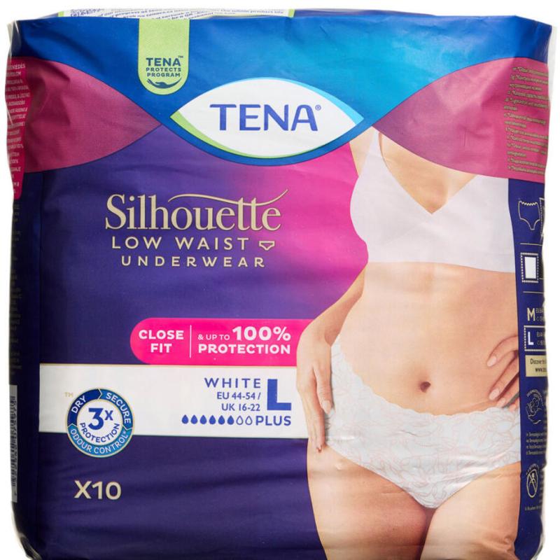Tena Silhouette Plus Hvid Large 10.stk